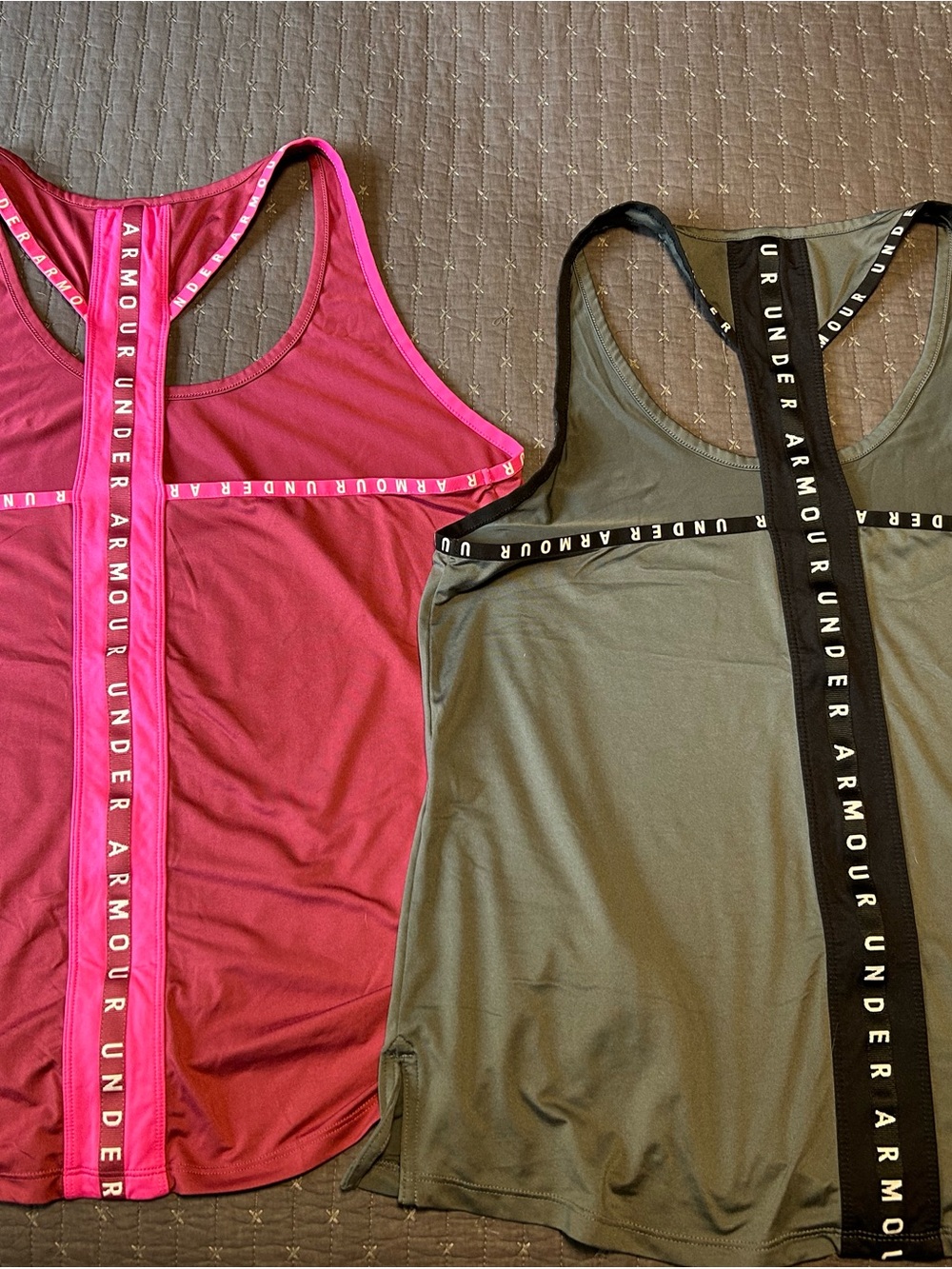 Under Armour Women’s Racerback Tank - Hot Pink, Gray and Purple. $12 Ea. P